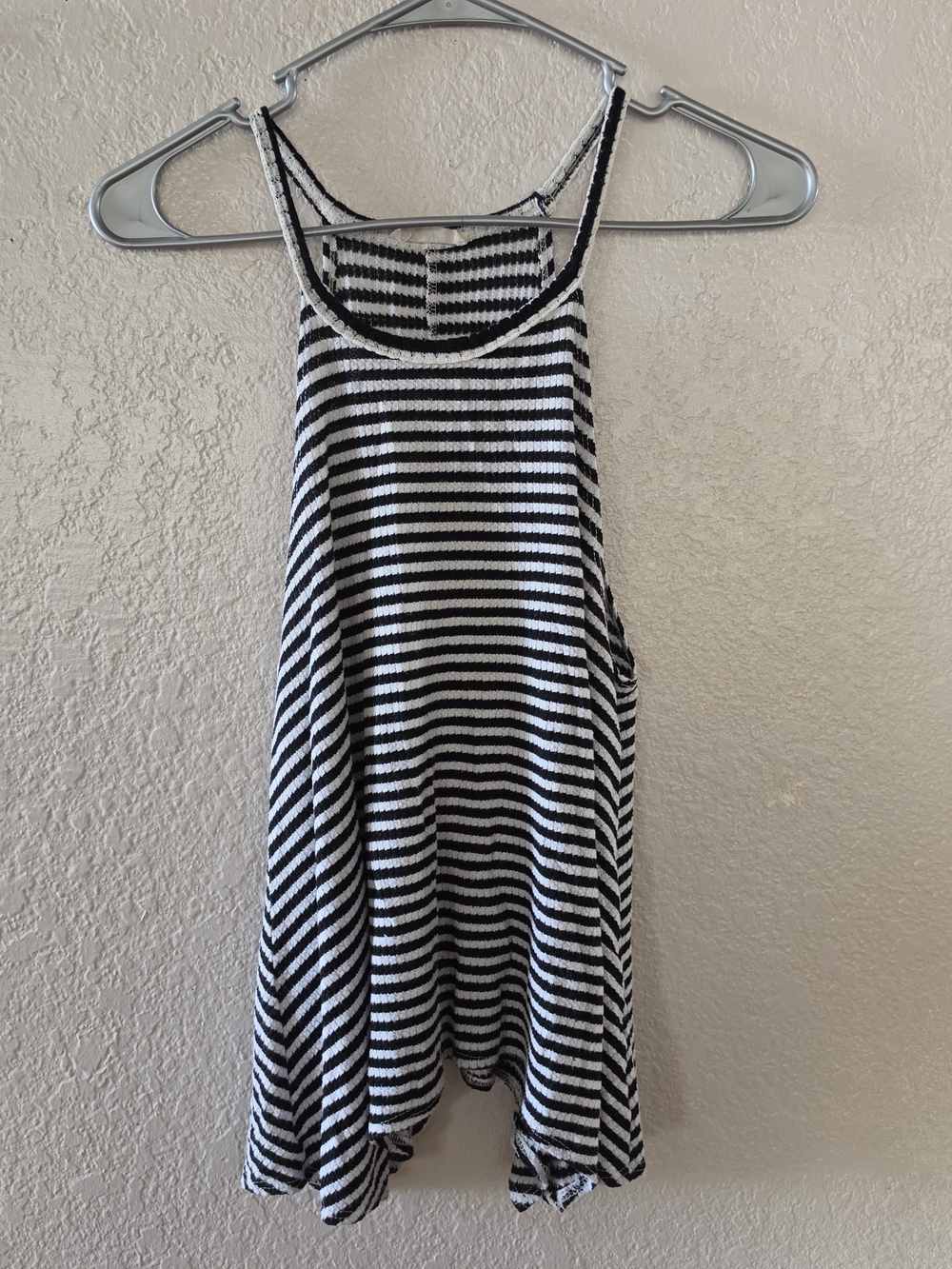 J.O.A. Black and White Striped Racerback Tank